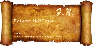 Friesz Márta névjegykártya