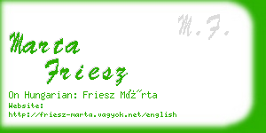 marta friesz business card